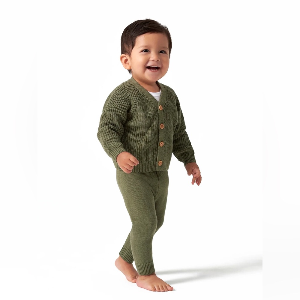 Kids Olive Green Knit One Piece